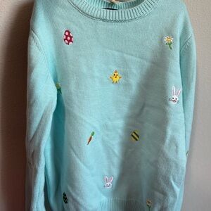 Kiel James Patrick Pastel Blue Embroidered Sweater